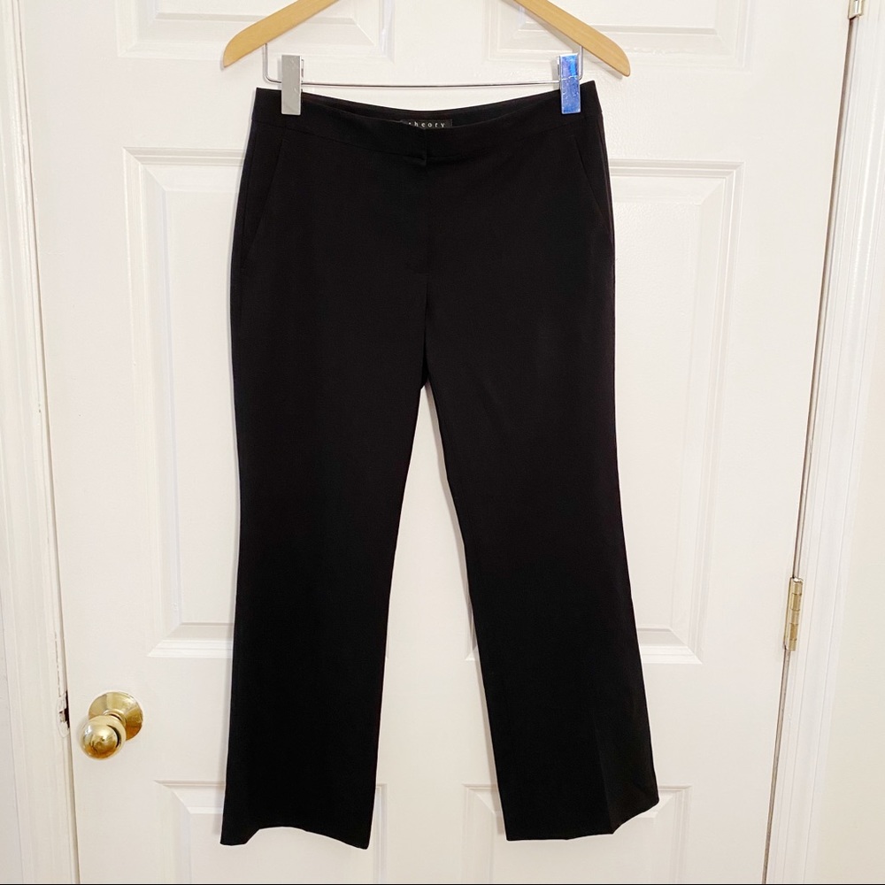 Theory Bennetta Pants Flat Front Stretch Wool